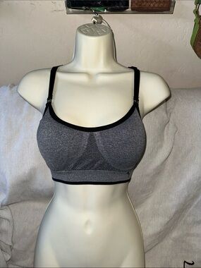 Puma Seamless Gray padded Sports Bralette with Black Trim